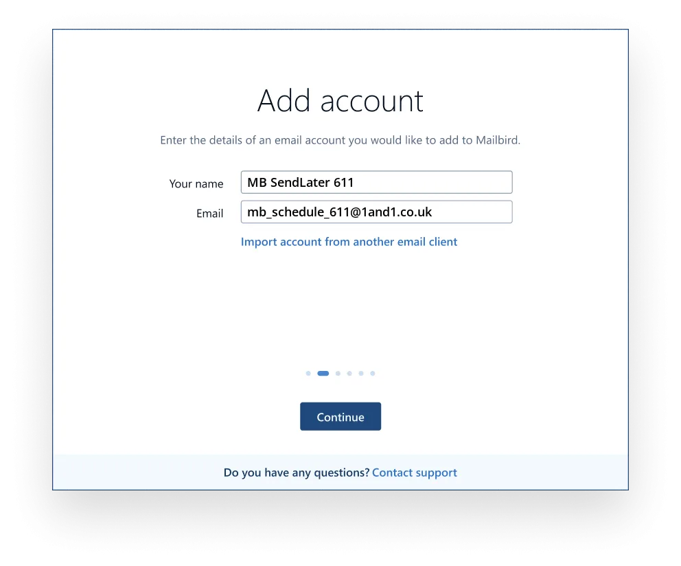 Ajouter votre compte 1and1.co.uk