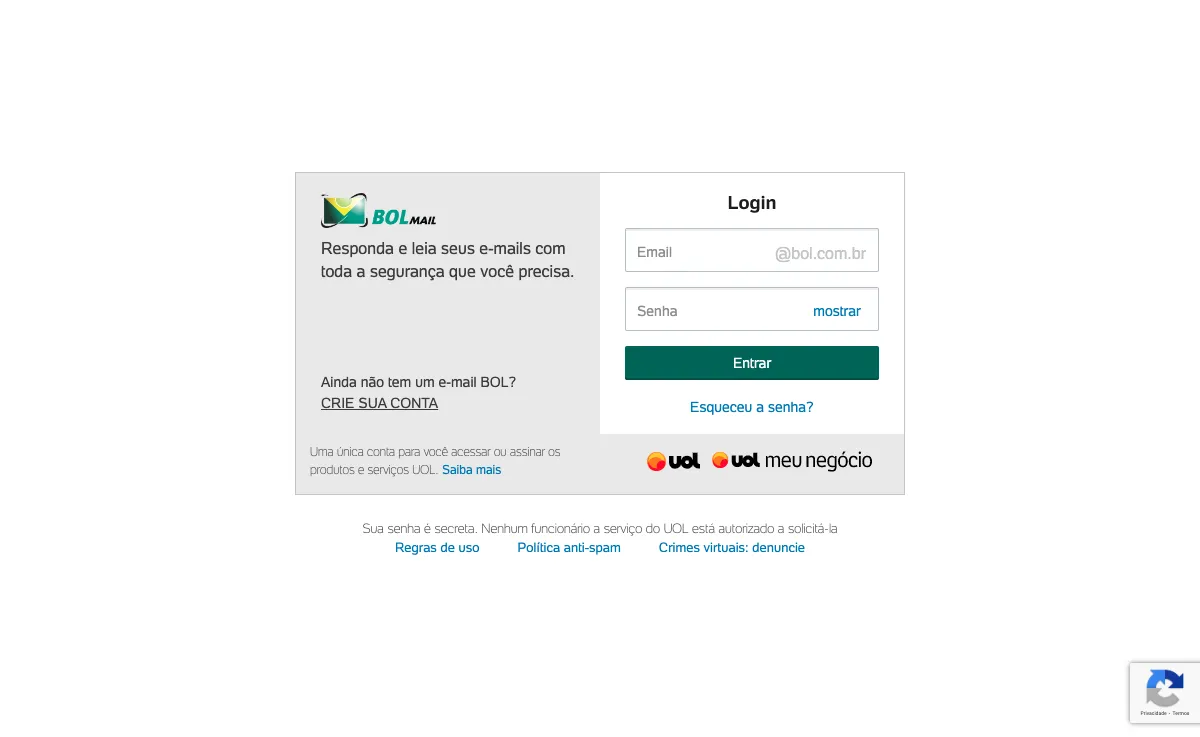 bol.com.br Webmail Interface