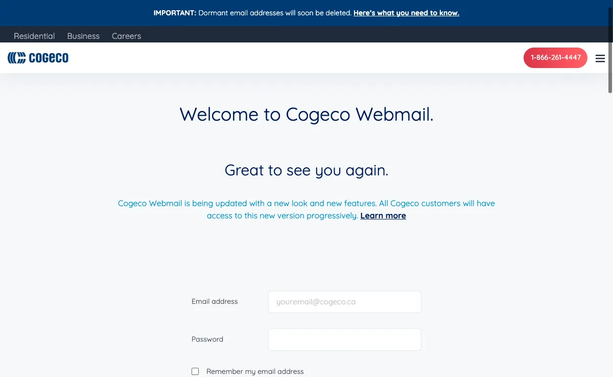 cogeco.ca Webmail Interface