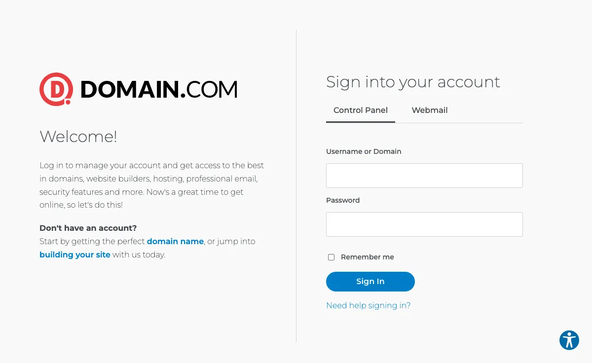 domain.com Webmail Interface