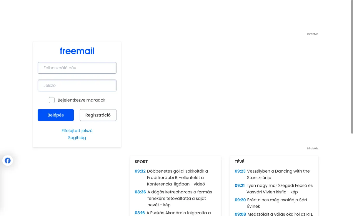 freemail.hu Webmail Interface