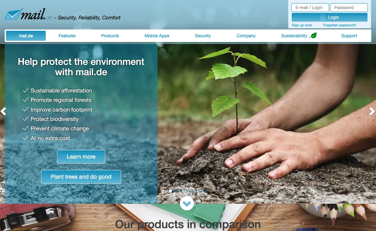 mail.de Webmail Interface