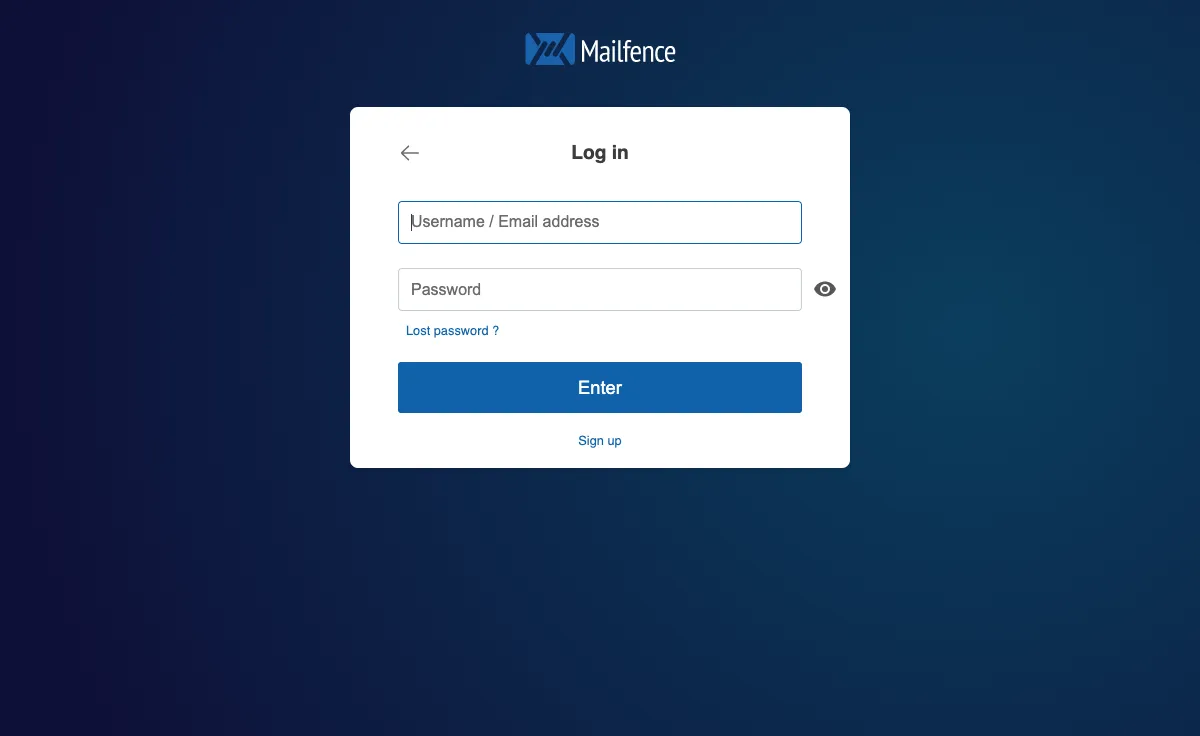 mailfence.com Webmail Interface