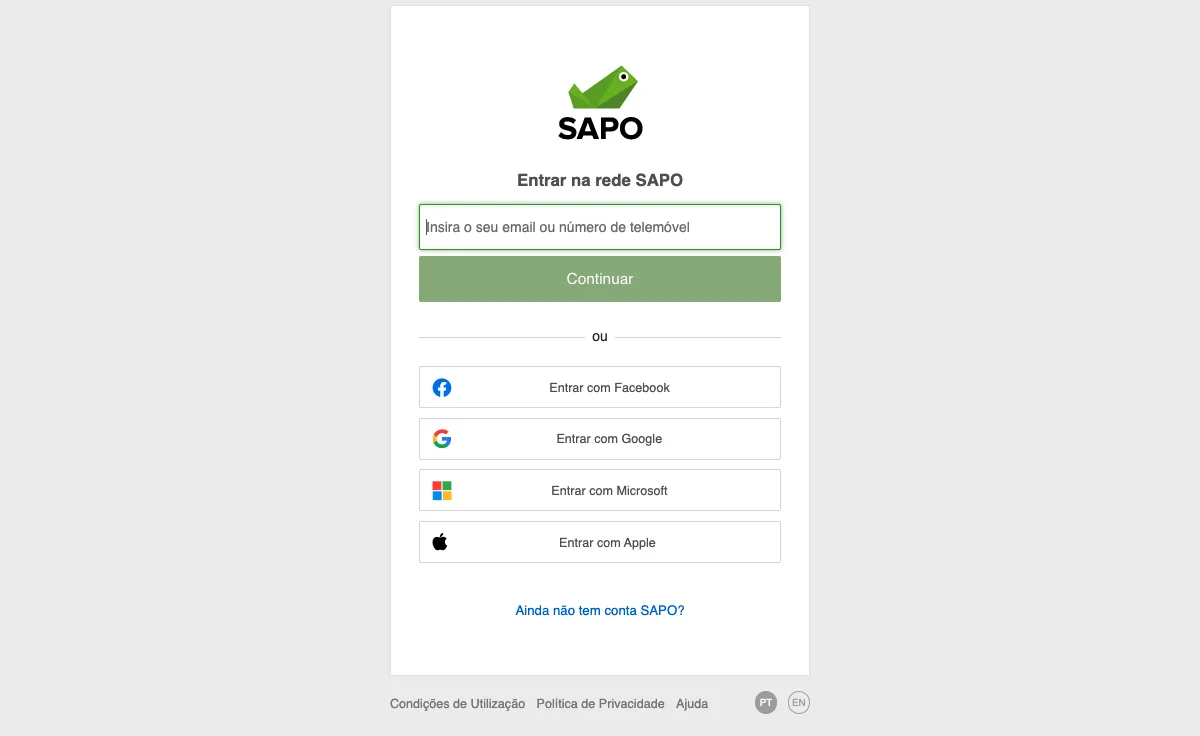 sapo.pt Webmail Interface
