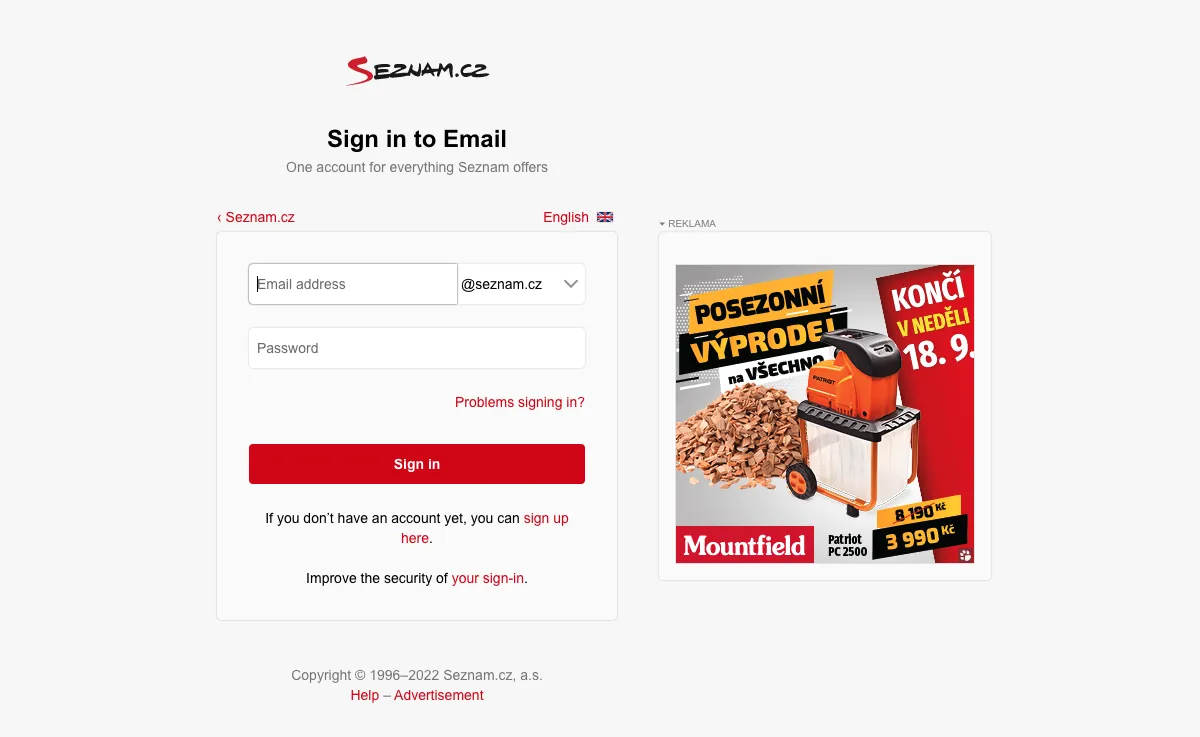 seznam.cz Webmail Interface