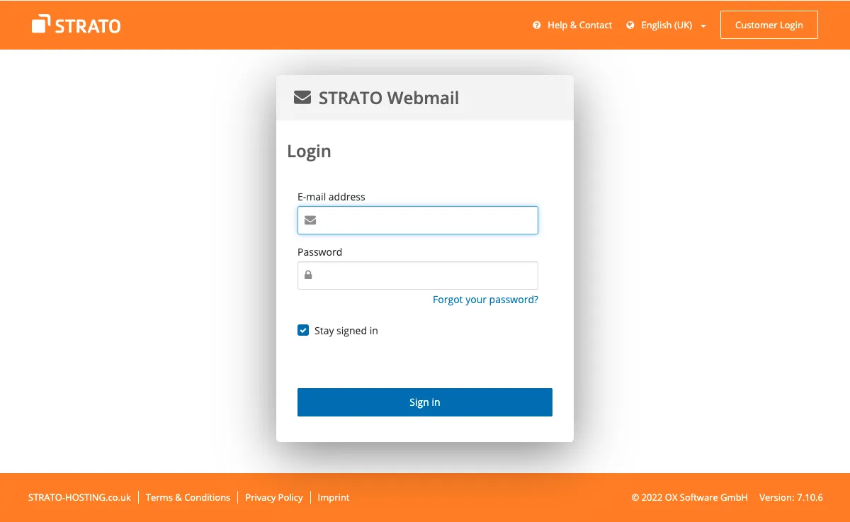 strato.com Webmail Interface