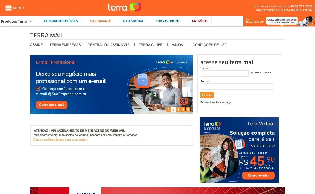 terra.com.br Webmail Interface