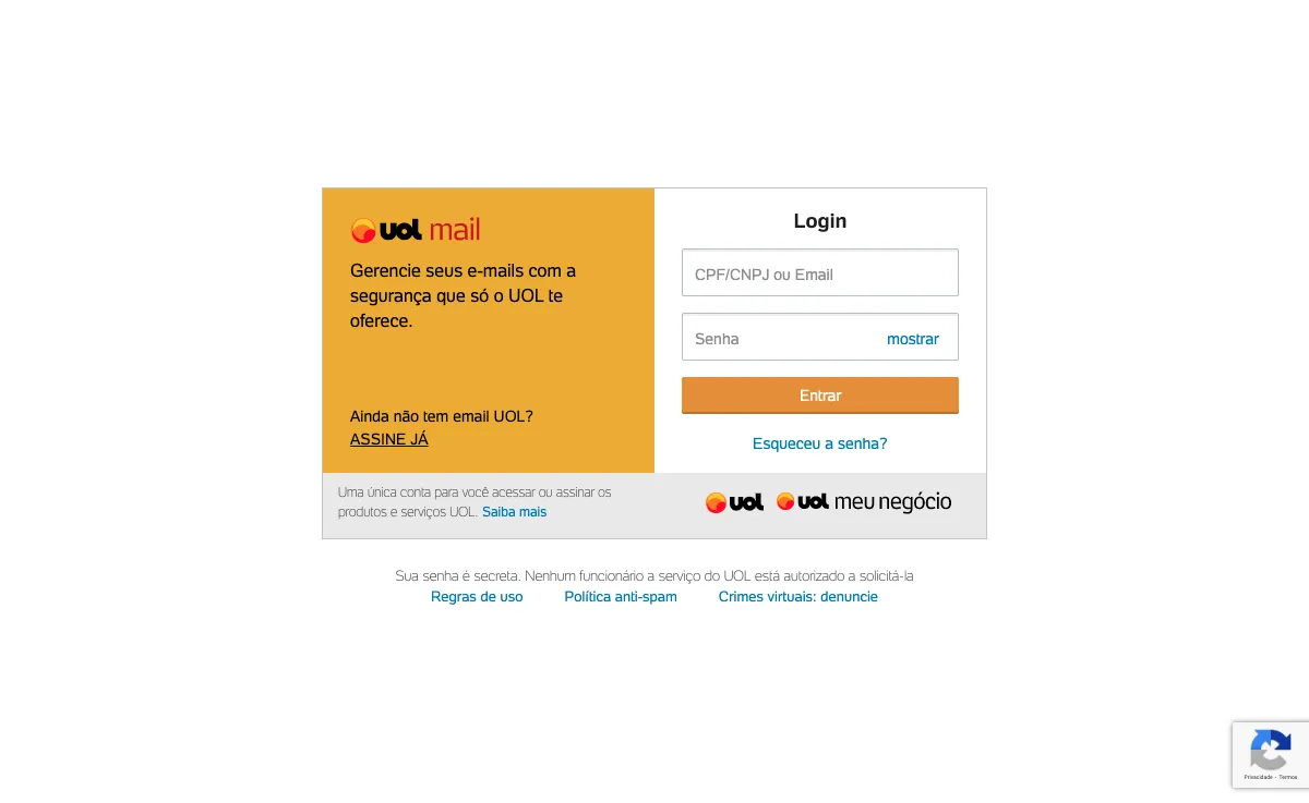 uol.com.br Webmail Interface
