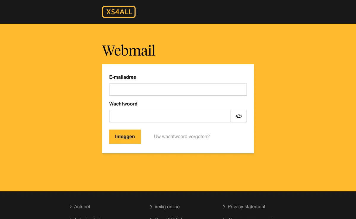 xs4all.nl Webmail Interface