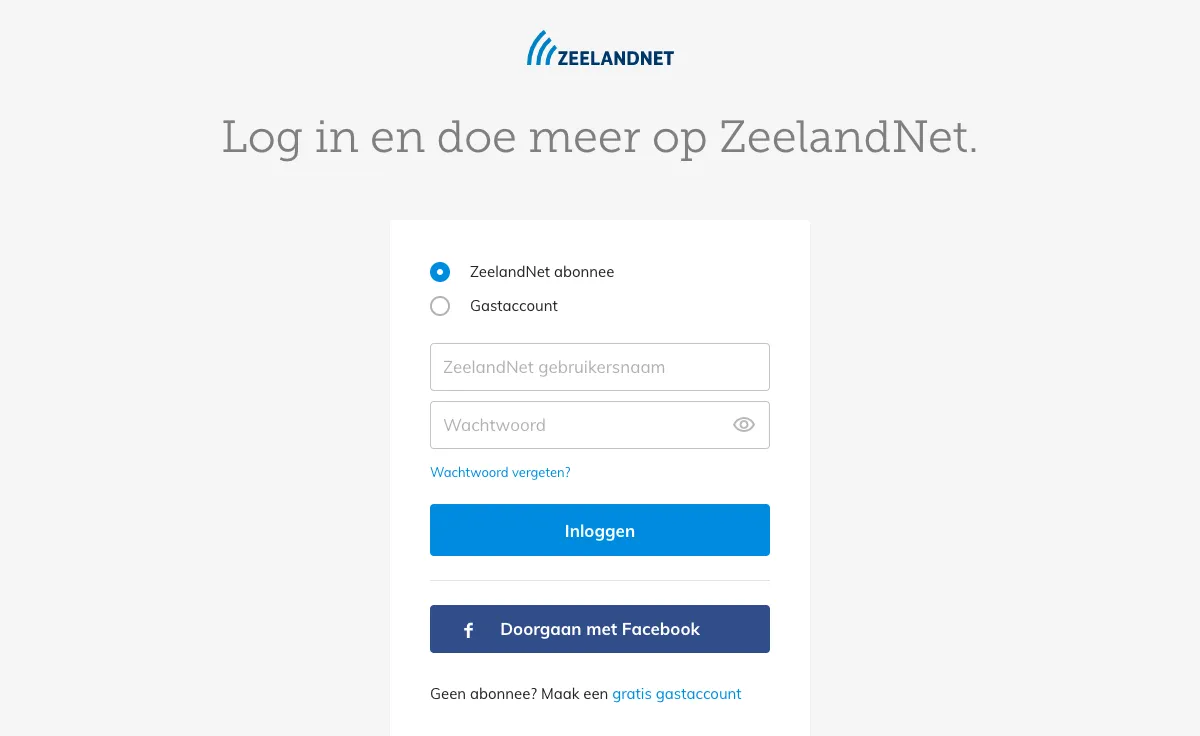 zeelandnet.nl Webmail Interface