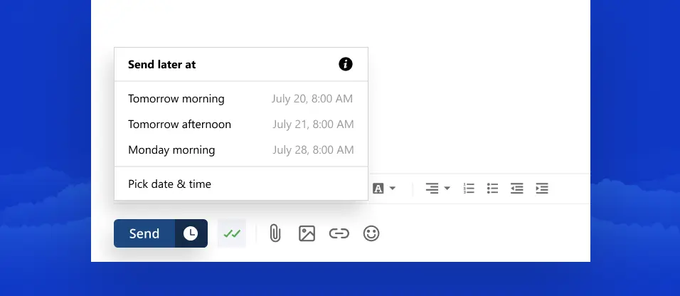 Schedule emails to be sent later automatically