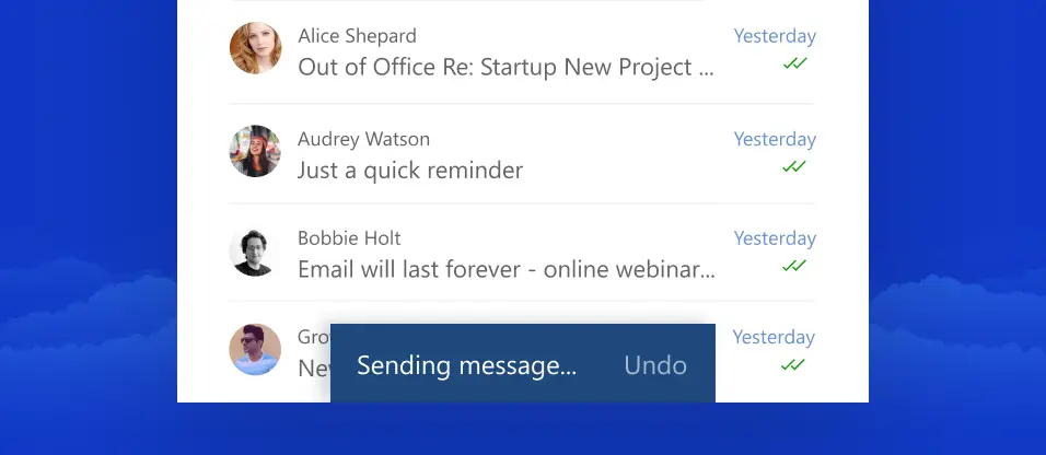 Undo email sending on any email account